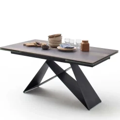 Wohnen Design Tisch mit Keramikplatte Holz Optik - Cateyna