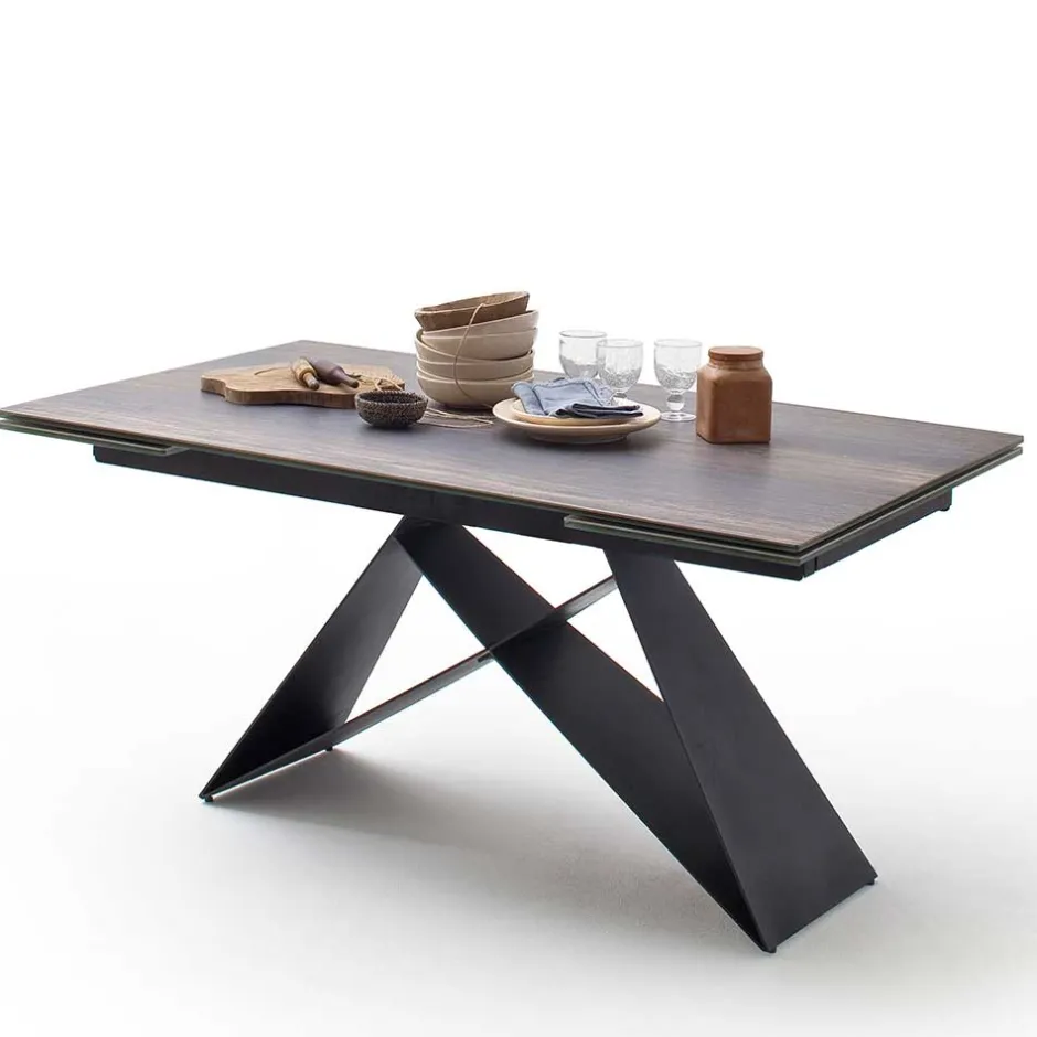 Wohnen Design Tisch mit Keramikplatte Holz Optik - Cateyna