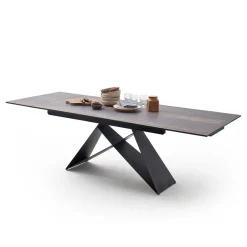 Wohnen Design Tisch mit Keramikplatte Holz Optik - Cateyna