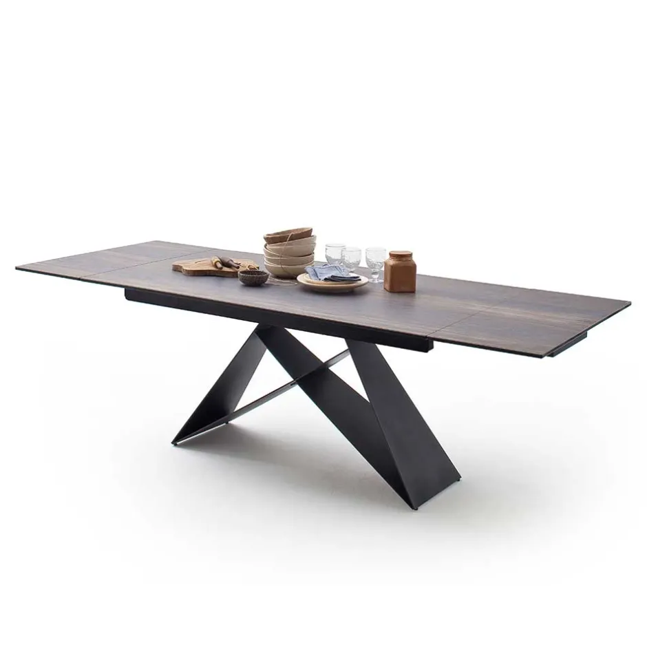 Wohnen Design Tisch mit Keramikplatte Holz Optik - Cateyna