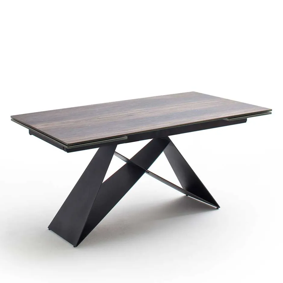 Wohnen Design Tisch mit Keramikplatte Holz Optik - Cateyna