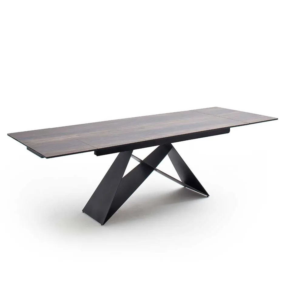 Wohnen Design Tisch mit Keramikplatte Holz Optik - Cateyna