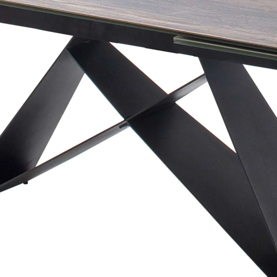 Wohnen Design Tisch mit Keramikplatte Holz Optik - Cateyna