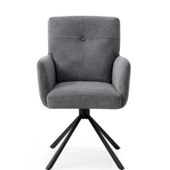 Wohnen Design Tischsessel in Grau - drehbar - Portland S (2er Set)