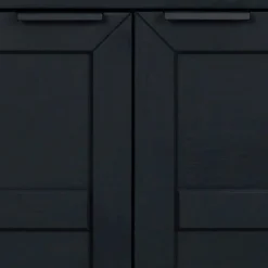 Wohnen Design Türen Kommode in Eiche Schwarz - Meciva