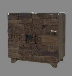 Wohnen Design Türen-Kommode aus Mangoholz rustikal - Lacid