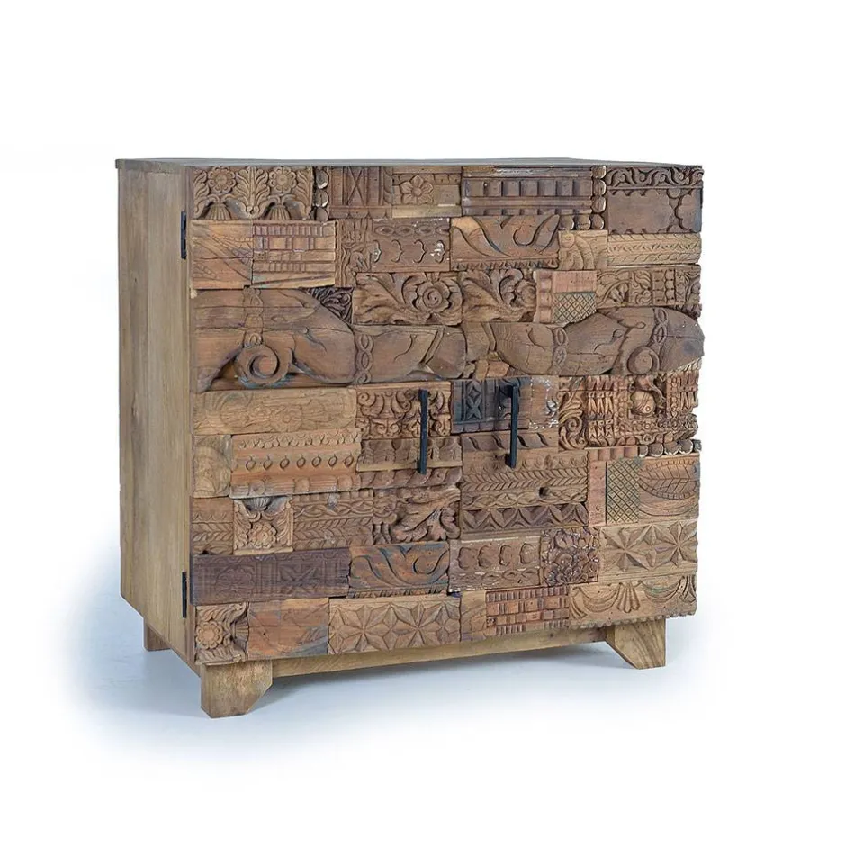 Wohnen Design Türen-Kommode aus Mangoholz rustikal - Lacid