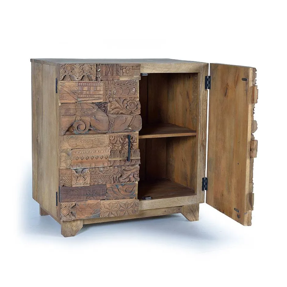 Wohnen Design Türen-Kommode aus Mangoholz rustikal - Lacid