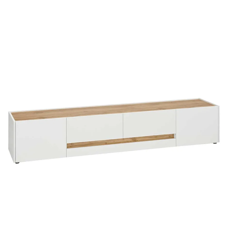 Design TV Board in Weiß & Wildeiche Optik - Nonessia^Wohnen Online