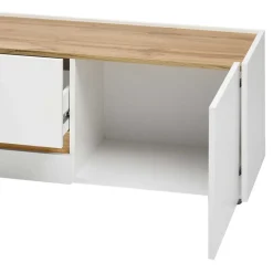 Design TV Board in Weiß & Wildeiche Optik - Nonessia^Wohnen Online