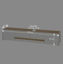 Design TV Board in Weiß & Wildeiche Optik - Nonessia^Wohnen Online