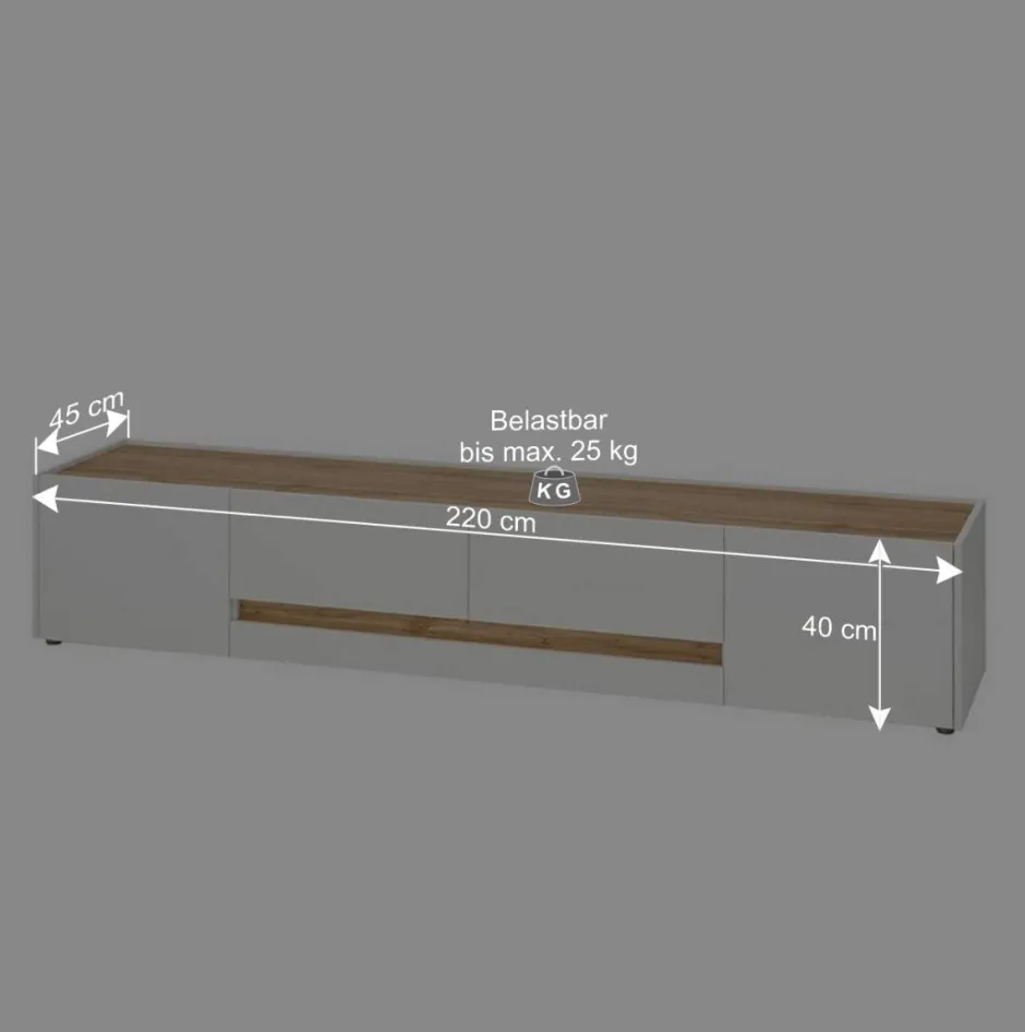Design TV Board in Weiß & Wildeiche Optik - Nonessia^Wohnen Online
