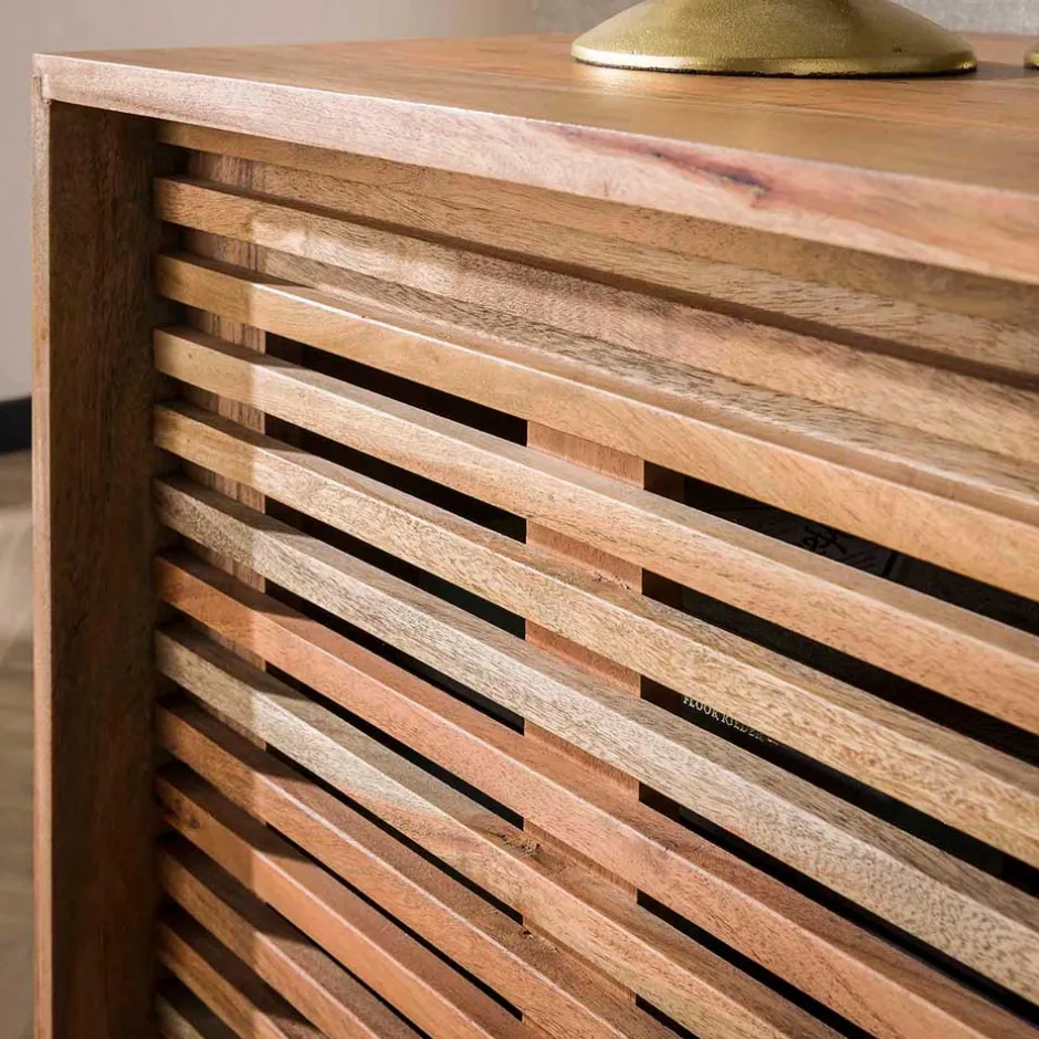 Design TV Board mit Lamellen Schiebetüren - Janana^Wohnen Discount