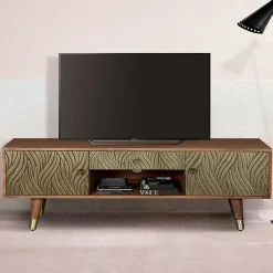 Wohnen Design TV Kommode aus Mangoholz und Metall - Filurina