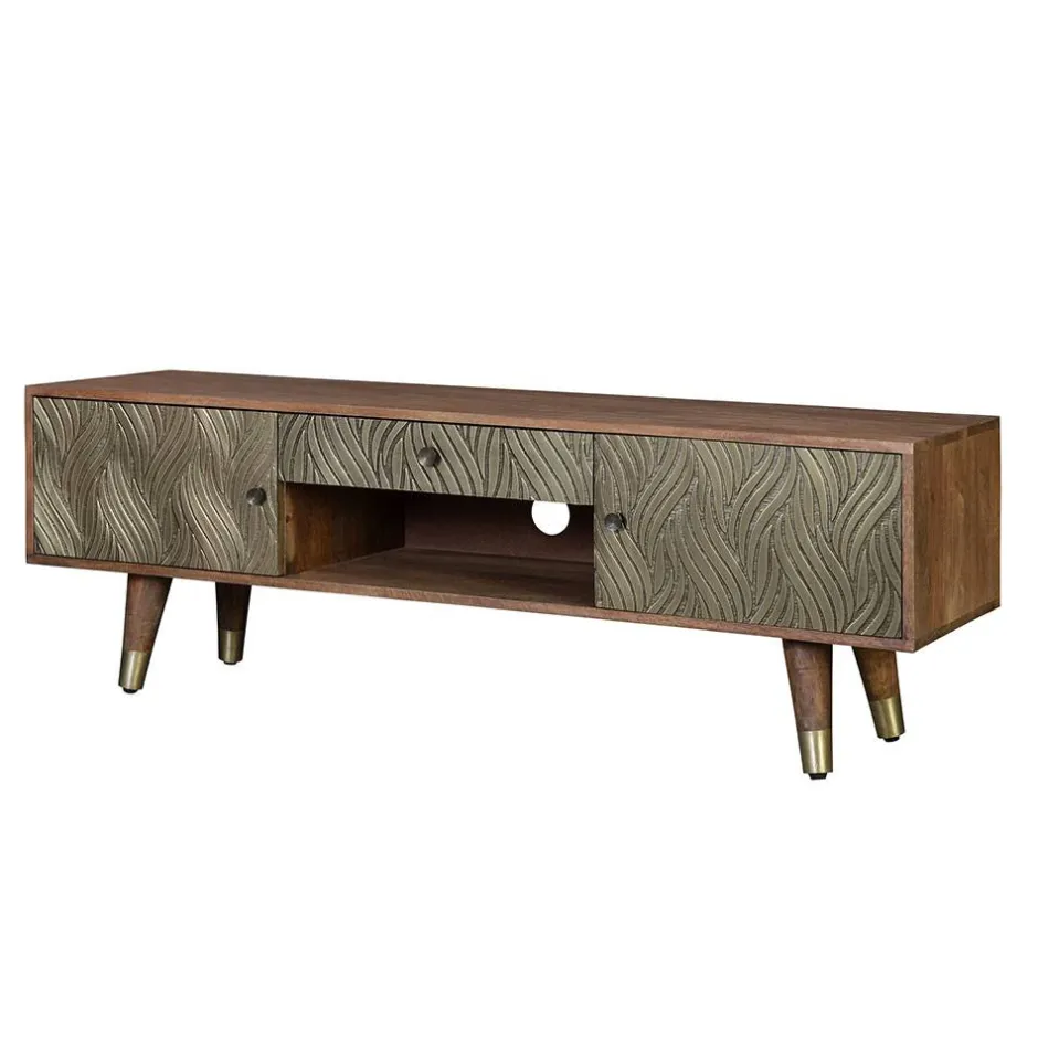 Wohnen Design TV Kommode aus Mangoholz und Metall - Filurina