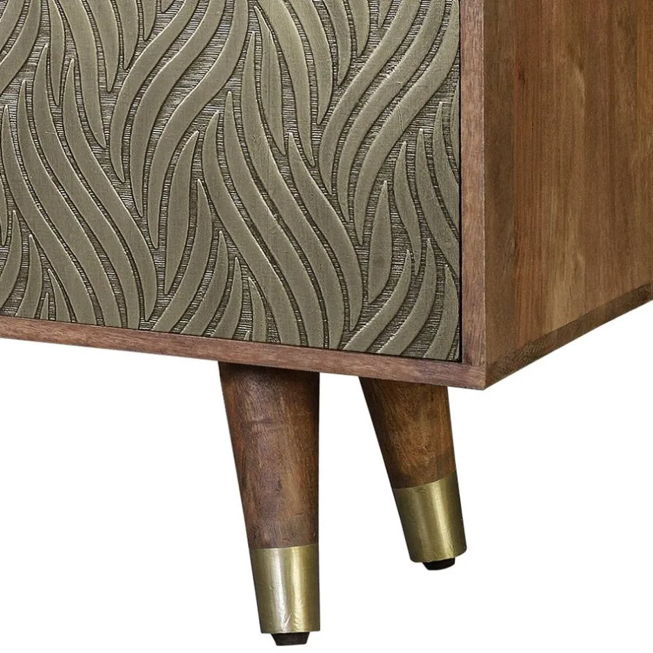 Wohnen Design TV Kommode aus Mangoholz und Metall - Filurina