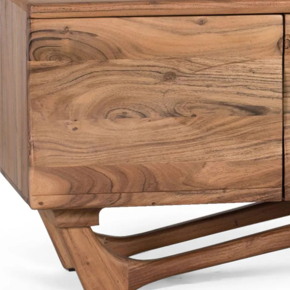 Wohnen Design TV Lowboard aus Akazie Massivholz - Endra
