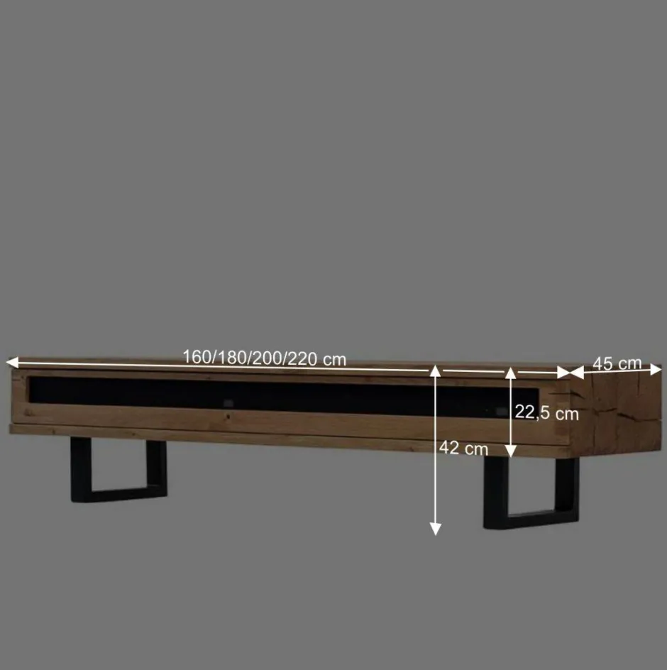 Design TV Lowboard aus Eiche gebürstet & geölt - Ventida^Wohnen New