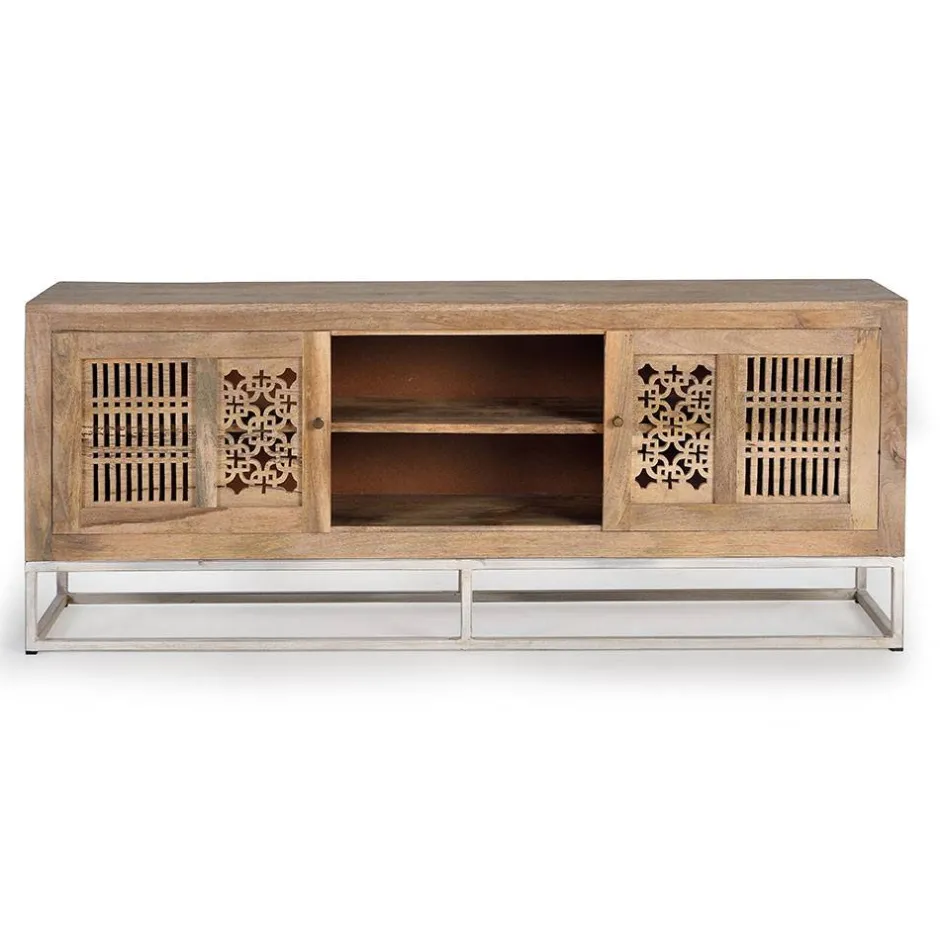 Design TV Lowboard aus Mangobaum Massivholz - Valuta^Wohnen Clearance