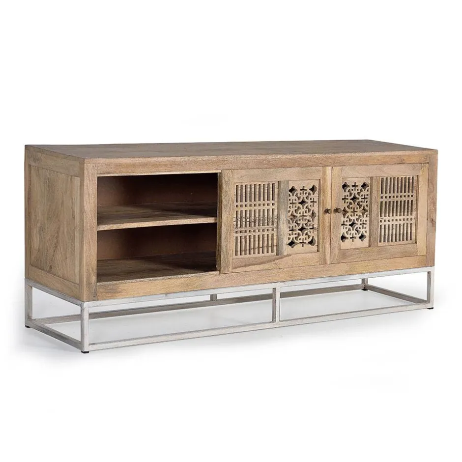 Design TV Lowboard aus Mangobaum Massivholz - Valuta^Wohnen Clearance