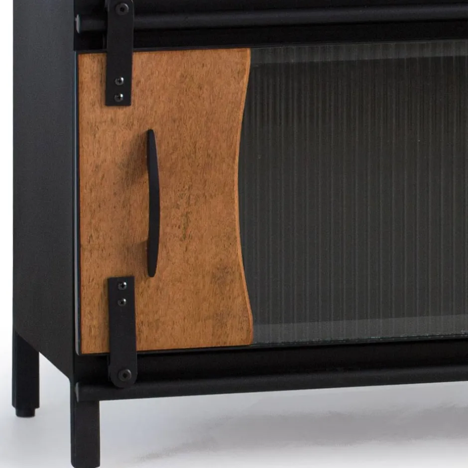 Design TV Lowboard aus Mangoholz und Metall - Aglia^Wohnen Online