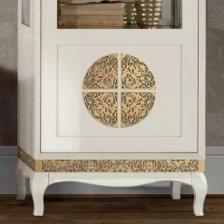 Wohnen Design TV Wand in Weiß & Gold - Valganios (vierteilig)