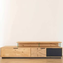 Design TV-Lowboard aus Eiche mit Glas - Masicuri^Wohnen Hot