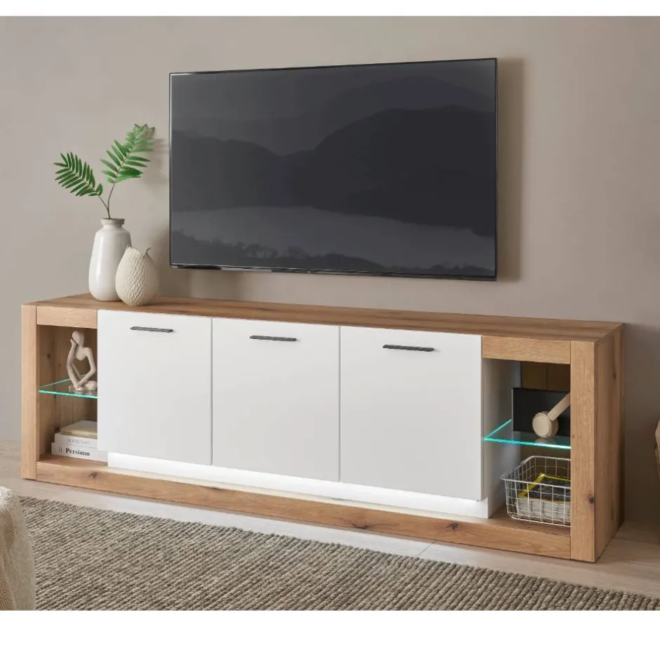 Design TV-Lowboard mit vier offenen Fächern - Adejano^Wohnen Discount