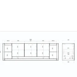 Design TV-Lowboard mit vier offenen Fächern - Adejano^Wohnen Discount
