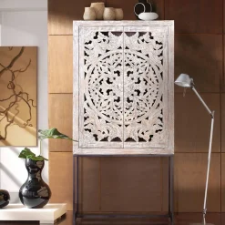 Design Vintageschrank in White Wash Mangoholz - Fudorus^Wohnen Outlet