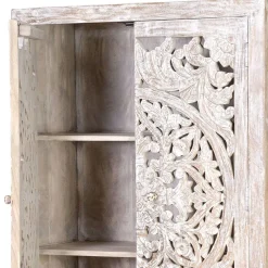 Design Vintageschrank in White Wash Mangoholz - Fudorus^Wohnen Outlet