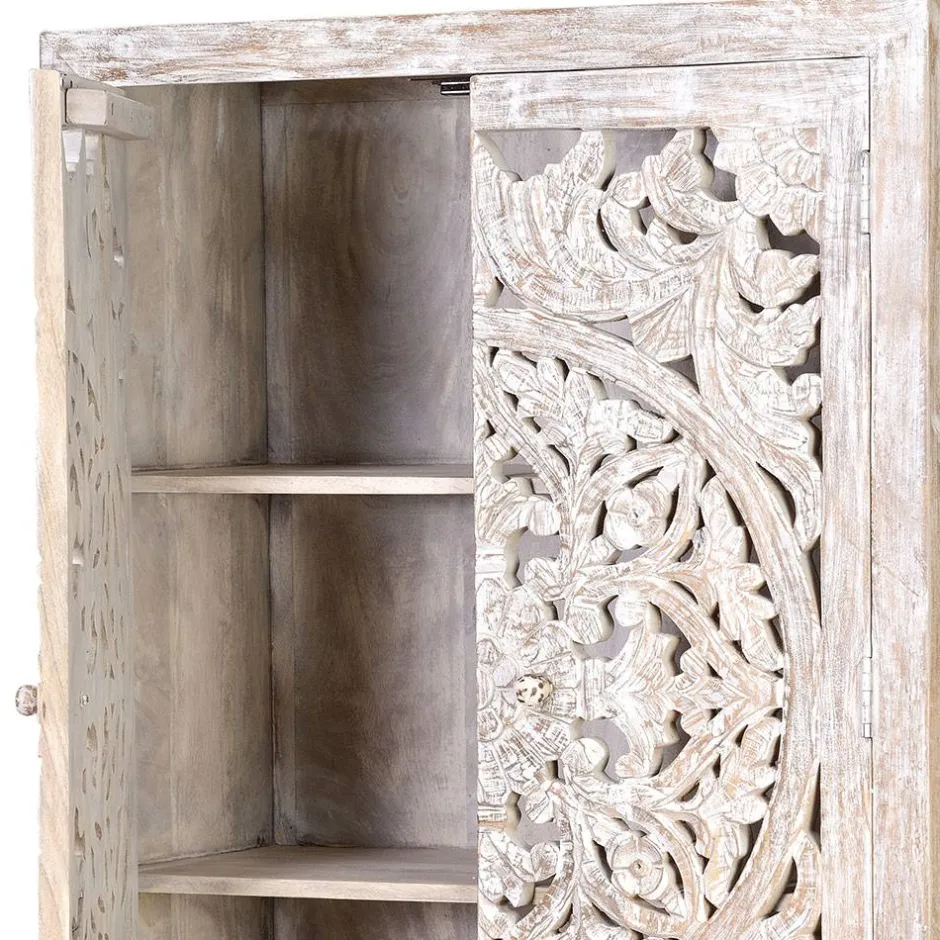 Design Vintageschrank in White Wash Mangoholz - Fudorus^Wohnen Outlet