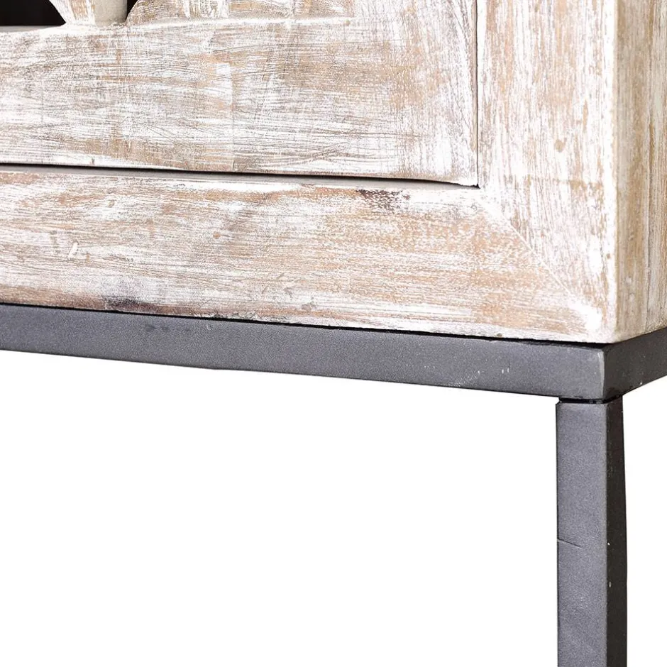 Design Vintageschrank in White Wash Mangoholz - Fudorus^Wohnen Outlet