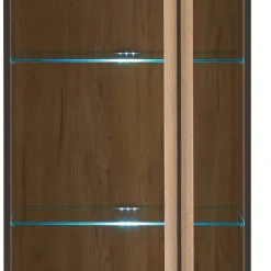 Wohnen Design Vitrine in Holzoptik Eiche Natur - Brocus