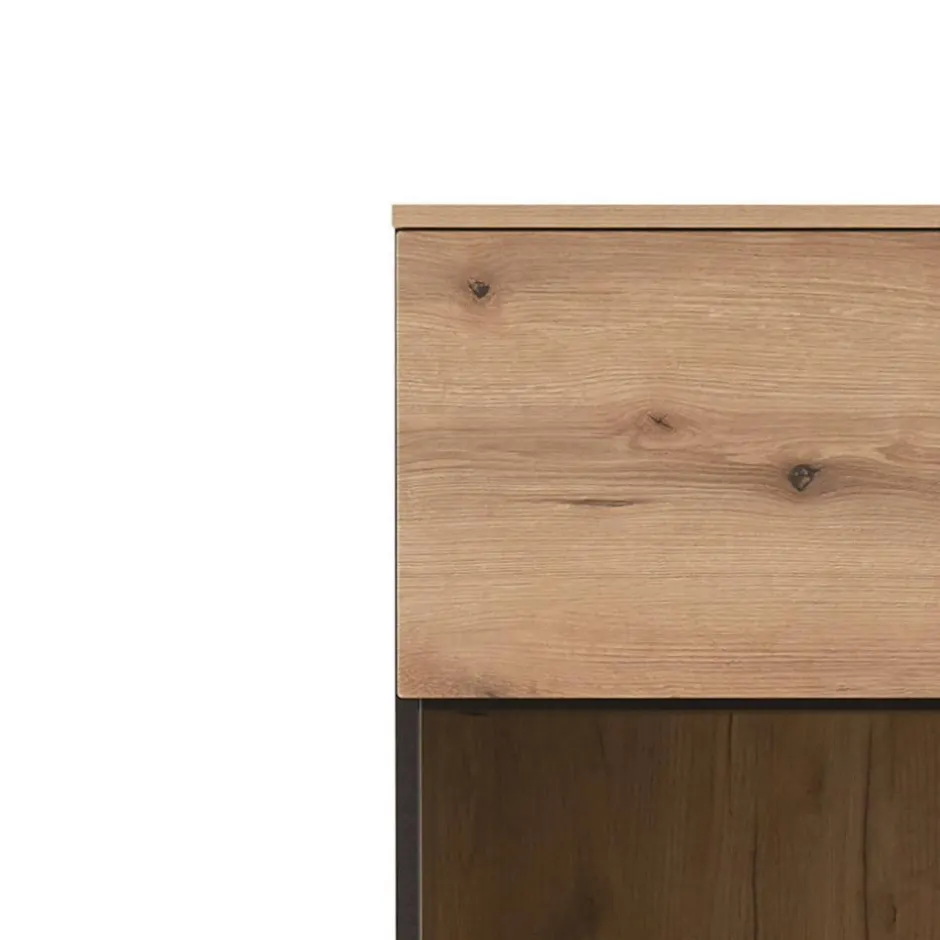 Wohnen Design Vitrine in Holzoptik Eiche Natur - Brocus