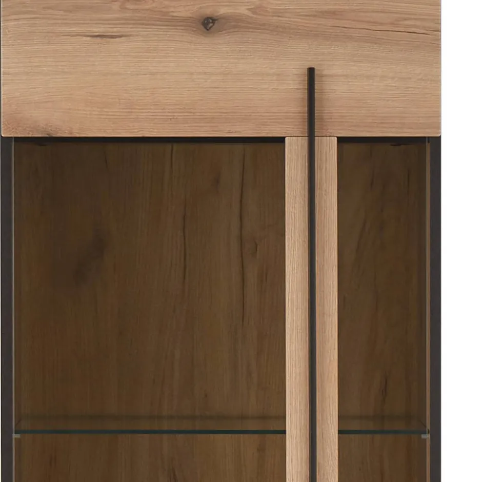 Wohnen Design Vitrine in Holzoptik Eiche Natur - Brocus