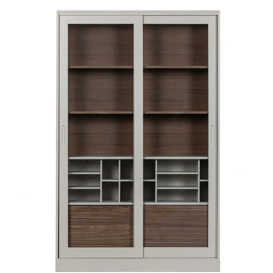 Wohnen Design Vitrinenschrank mit Glas-Schiebetüren - Cretasa