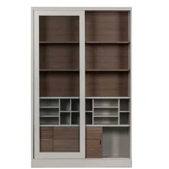 Wohnen Design Vitrinenschrank mit Glas-Schiebetüren - Cretasa