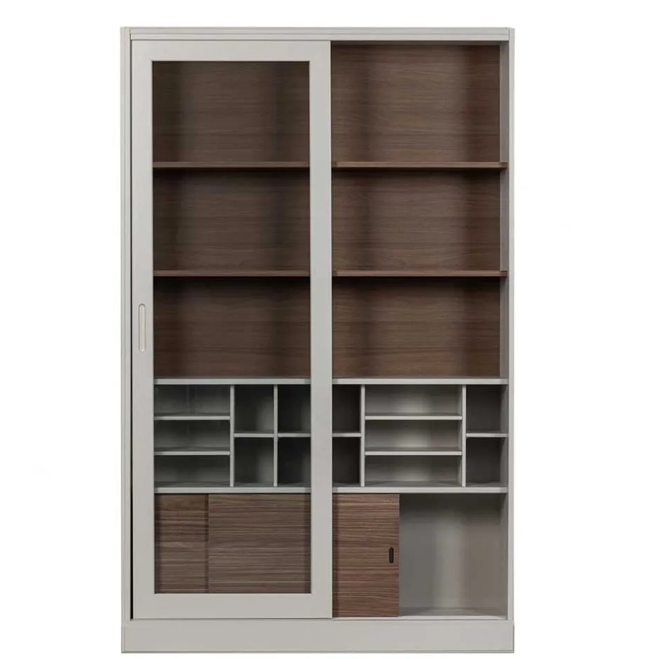 Wohnen Design Vitrinenschrank mit Glas-Schiebetüren - Cretasa