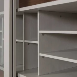 Wohnen Design Vitrinenschrank mit Glas-Schiebetüren - Cretasa