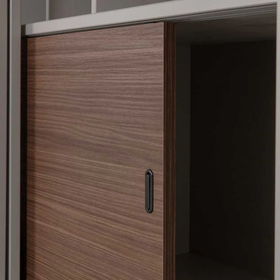 Wohnen Design Vitrinenschrank mit Glas-Schiebetüren - Cretasa