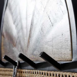 Design Wandgarderobe mit Wiener Geflecht & Holz - Leiria^Wohnen Sale