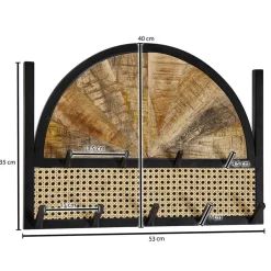 Design Wandgarderobe mit Wiener Geflecht & Holz - Leiria^Wohnen Sale