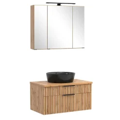 Design Waschtisch Set mit schwarzem Becken - Crystoga (zweiteilig)^Wohnen New