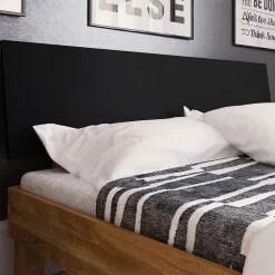 Wohnen Design Wildeiche Bett & Nachttische - Olbysca (dreiteilig)