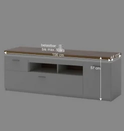 Design Wohnkombination mit Licht - Caldri (dreiteilig)^Wohnen