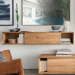 Wohnen Design Wohnwand aus Massivholz - Sinta (dreiteilig)