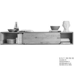 Wohnen Design Wohnwand aus Massivholz - Sinta (dreiteilig)