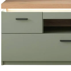 Wohnen Design Wohnwand in Graugrün und Eiche - Kwin (dreiteilig)