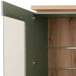 Wohnen Design Wohnwand in Graugrün und Eiche - Kwin (dreiteilig)